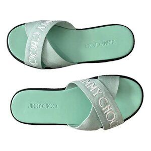 JIMMY CHOO Cloth sandals Green New NWOB Sz 36 US 6 Shoes See Photos